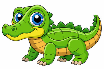 A Cute Crocodile Vector art in Illustration on white Background