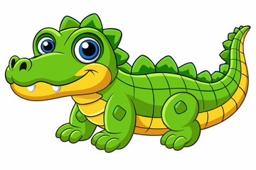 A Cute Crocodile Vector art in Illustration on white Background