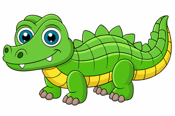 A Cute Crocodile Vector art in Illustration on white Background