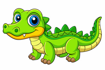 Fototapeta premium A Cute Crocodile Vector art in Illustration on white Background
