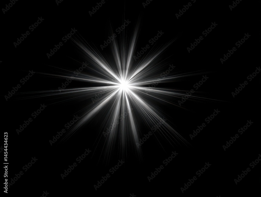 Poster ethereal shimmer: beautiful rays of light illuminating a dark canvas