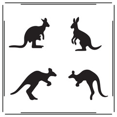 Kangaroo silhouette, Kangaroo illustration , Kangaroo clipart, Kangaroo vector , Kangaroo icon , black Kangaroo, Kangaroo illustration on white background, Kangaroo vector illustration ,