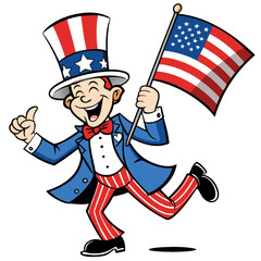 Uncle Sam Cartoon Waving