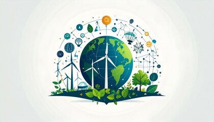 Green technology and sustainability concept. Ideal for environmental reports, websites, and presentations.