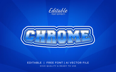 blue Chrome Text Effect - high quality