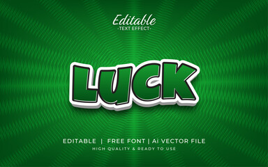 Luck Text Effect - 3d green effect