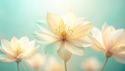 Blooming lotus flowers in a serene nature setting soft focus vibrant colors tranquil background