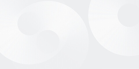 Illustration white glowing geometric lines on gray background. Modern shiny blue circle lines pattern. Futuristic technology concept. Suit for cover abstract modern simple