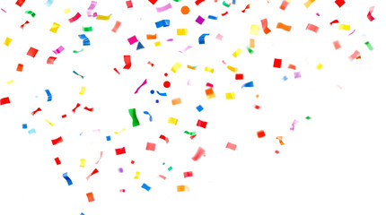 Fototapeta premium Falling colorful confetti isolated on transparent background