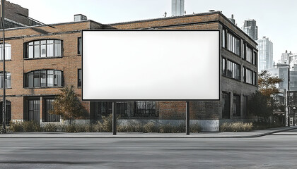 Obraz premium Blank billboard in urban cityscape