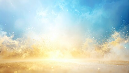 Naklejka premium Dynamic explosion scene outdoor landscape visual art bright environment wide-angle view abstract concept