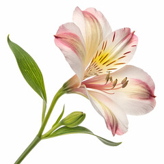 Obraz premium Alstroemeria 3D rendered flower beautifully isolated on a white background with delicate petals and vibrant textures 
