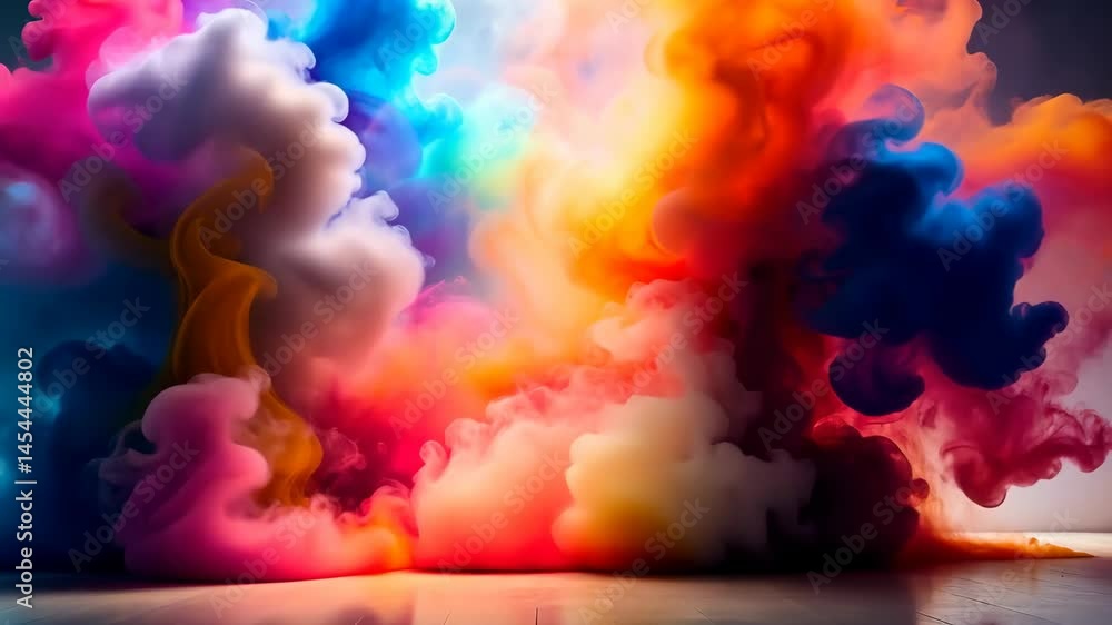 Poster vivid clouds of color dance and swirl in a kaleidoscope of hues