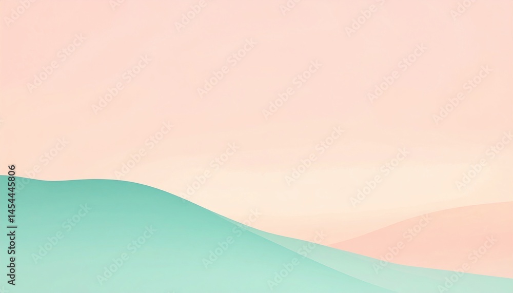 Poster serene wave patterns tranquil landscape digital art soft color gradients aerial view abstract nature