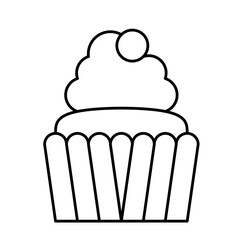 cupcake sweet dessert icon vector illustration