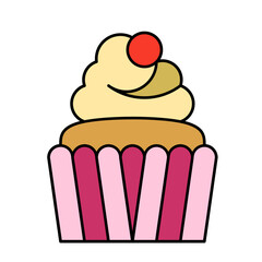 cupcake sweet dessert icon vector illustration