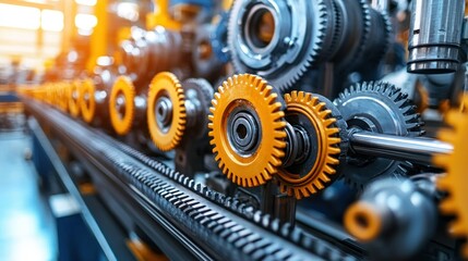 Interlocking gears and machinery, precise and orderly