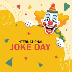 International Joke Day funny joker vector poster.