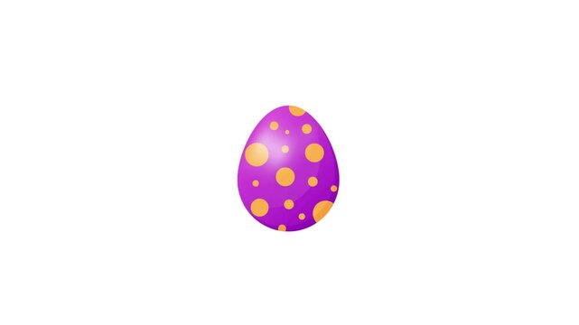Easter eggs animation 4k video. Happy easter holidays, frame, banner, colorful, fun, greeting Card Frame video. Animated easter border on white background