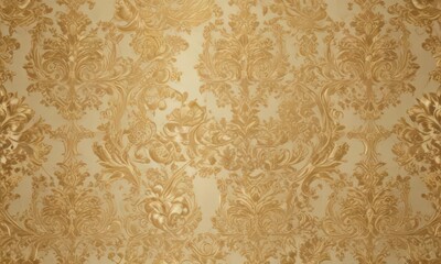 Luxurious gold damask, classic seamless design  Rich cream accents, intricate details , golden, decoration