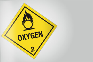 Hazardous Material HAZMAT Diamond Label Marking Placard Shipping Class 2 Gases Div 2 Oxygen