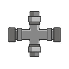 Naklejka premium Pipe Valve Cross Connector Icon Representing Plumbing and Water Distribution Systems