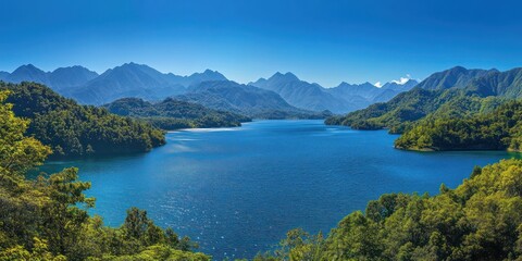 Lake view among mountains