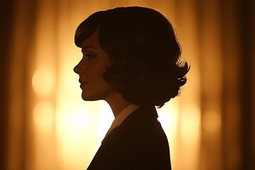 Silhouette of a Woman, Golden Hour Backlighting, Mysterious Portrait