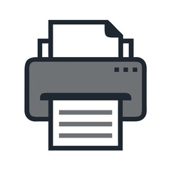 Printer Machine Icon Representing Document Printing and Paper Output