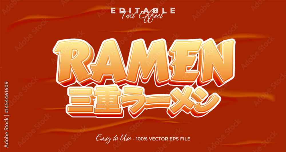 Poster ramen 3d logo template editable text effect style