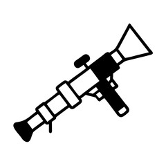 Rocket Propelled Grenade Launcher Icon Representing Military Weaponry and Tactical Combat Equipment