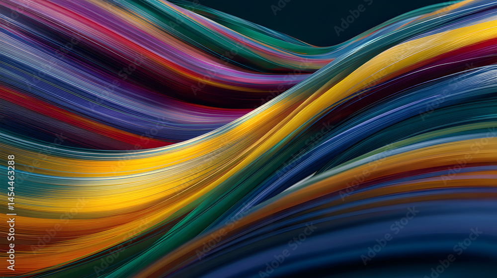 Poster a symphony of fluidity an exploration of smooth waving lines in an abstract backdrop wallpaper desig