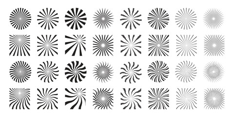 Collection of Sunburst and Radial Burst Designs