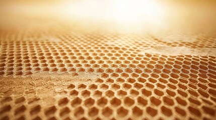 Golden honeycomb texture pattern with sand.