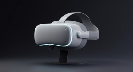 Virtual reality headset vr gaming device metaverse technology oculus quest grey render electronics design