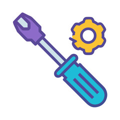 Screwdriver Tool Icon for Manual Repairs and Mechanical Fastening Tasks