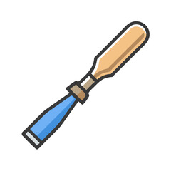 Obraz premium Sculpting Chisel Icon Representing Artistic Carving and Creative Wood or Stone Craft