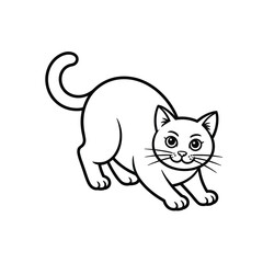 Obraz premium Naughty Black Outline Cat Vector for Coloring Pages, Funny Kitten Design