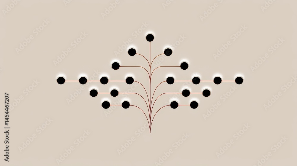 Aufkleber flow diagram of disrupted technology forming simplicity digital workspace visual art abstract design