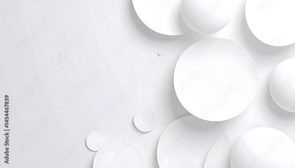 Poster an aesthetic arrangement of spherical shapes against a clean white backdrop promotes simplicity and 