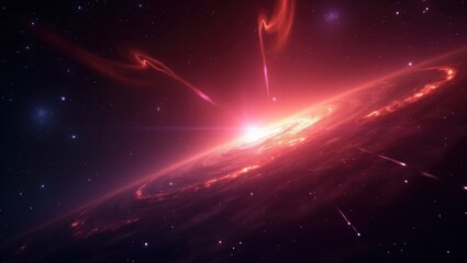 A vibrant cosmic scene of a celestial body.