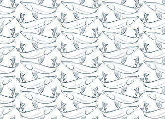The seamless background with fish.
