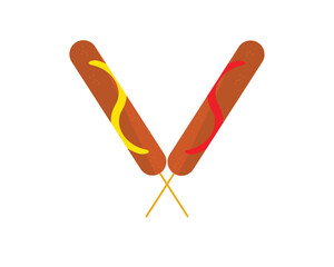 Hot dog ketchup and mustard