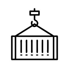 Suspended Shipping Container Icon Representing Cargo Handling and Logistics
