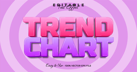 Fototapeta premium trend chart 3d logo template editable text effect style