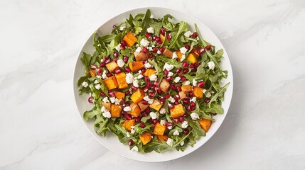 Roasted Sweet Potato and Pomegranate Salad with Feta Cheese