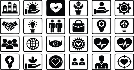 A vector icon set with a cross symbol for web design and business illustrations