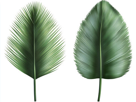 Tropical Palm Frond Leaves  Green  Nature  Botanical  Exotic  Plant  Isolated  White Backg