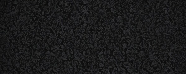 Fototapeta premium Intricate black damask wallpaper, seamless gothic floral vines , motif, vintage