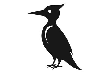 Black woodpecker vector illustration design for bird lovers and graphic design projects with clean silhouette isolated on transparent background